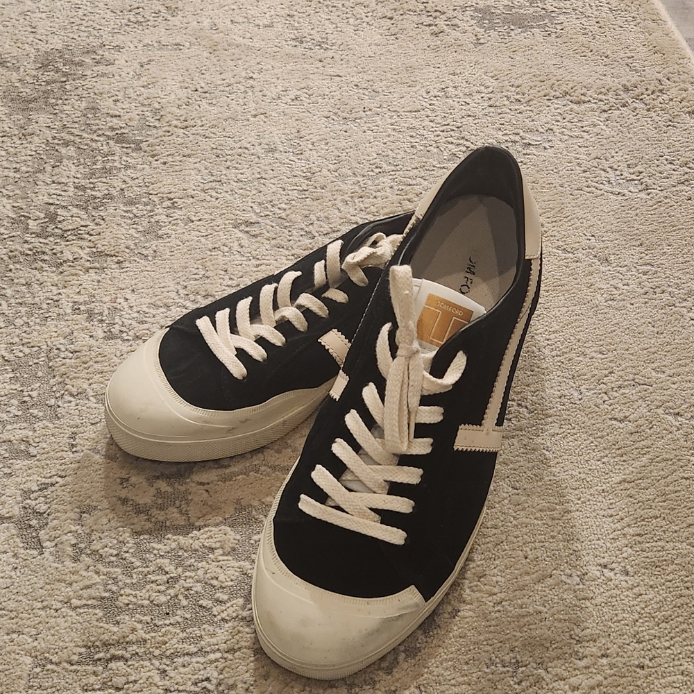 Tom Ford Black and White Retro Sneakers